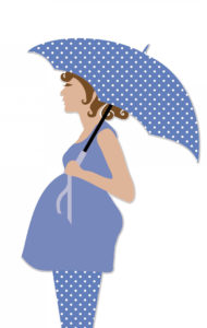 pregnant woman with umbrella