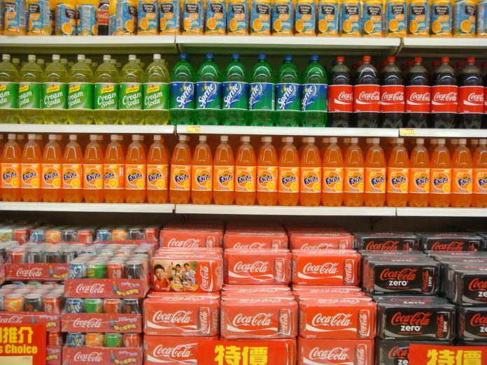 Soft drinks in super market