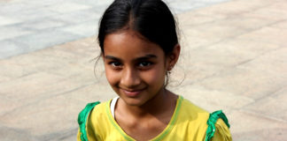 Indian young girl smiling