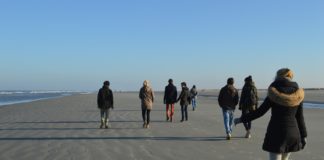 People walking in group