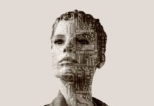 woman face with computer circuit