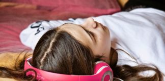 Headphones Girl Listening Relaxation Music