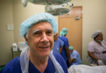 A happy senior surgeon.