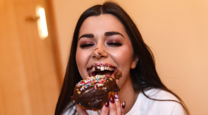 Girl having chocolate