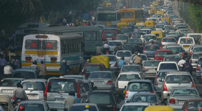 Traffic Jam Delhi, air pollution