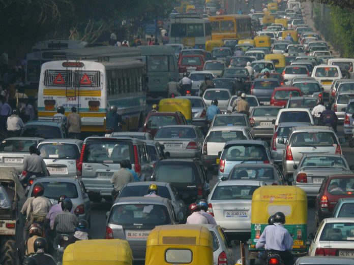 Traffic Jam Delhi, air pollution