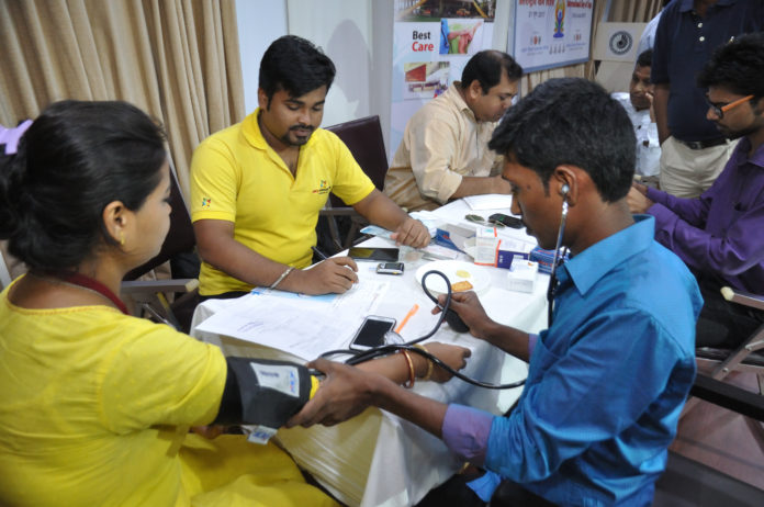 Blood pressure, health check up camp in Kolkata