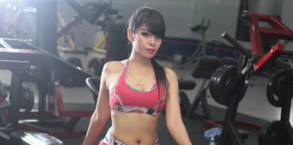 Girl in gym, exercise