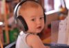 Child listening to music